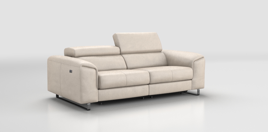 Tassarolo - 2 seater sofa with 2 electric recliners